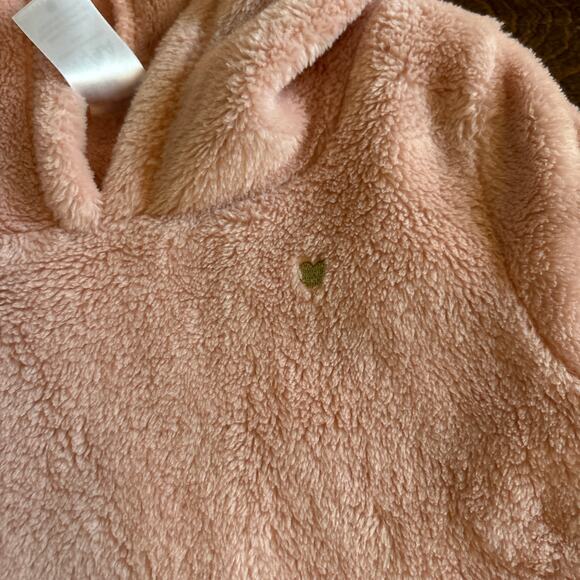 Carter's Girls 4T Pullover Hooded Sweatshirt Pink Soft Cozy Fuzzy - Picture 2 of 6